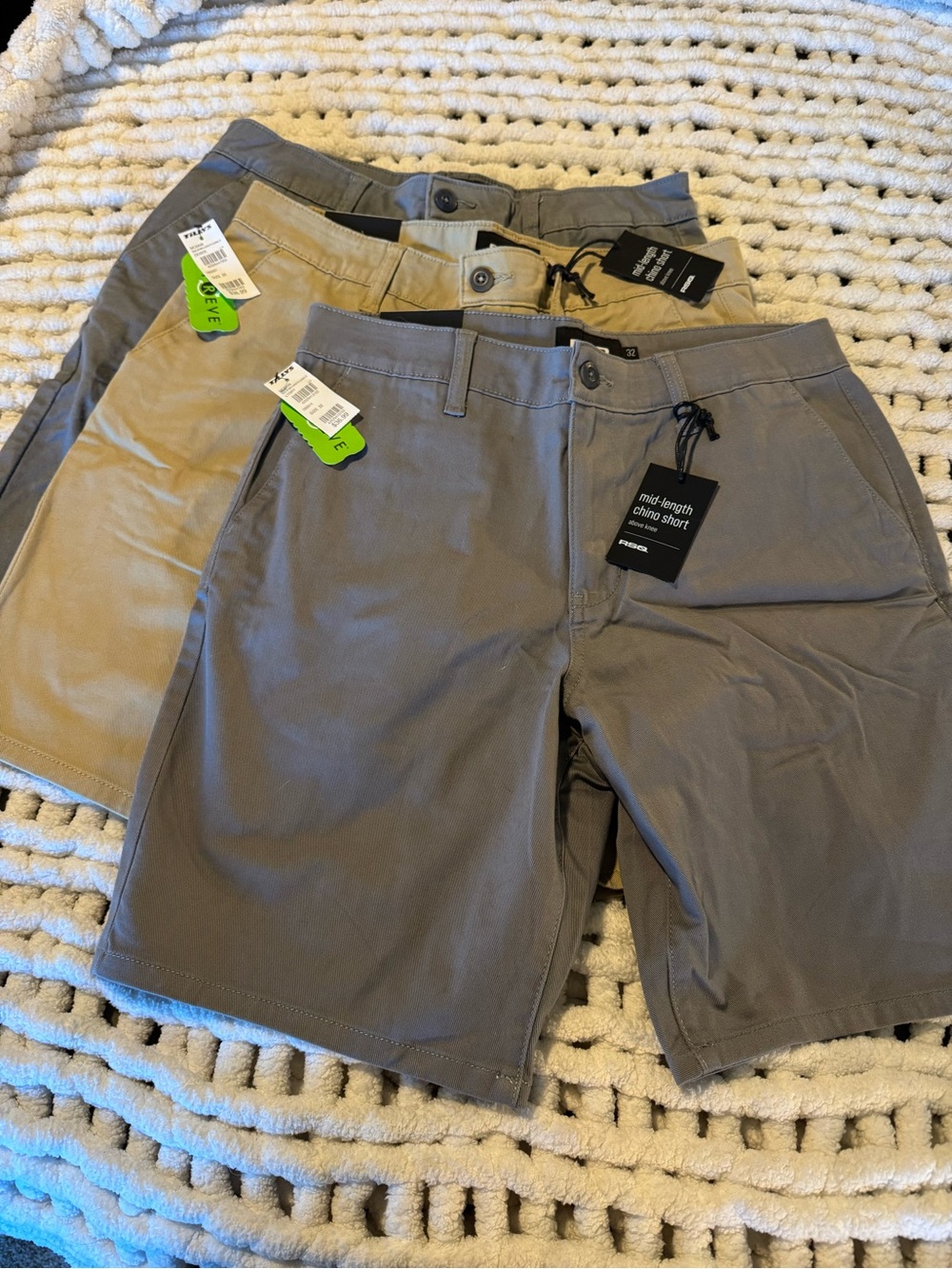 Men's Mid-length Chino Shorts - Gray&tan. All 3. Size 32